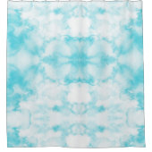 水彩ティール（緑がかった色）青抽象芸術模様 シャワーカーテン (正面)