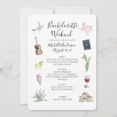 水彩テキサス州バチェロレッテ週末の日程 招待状 (正面)
