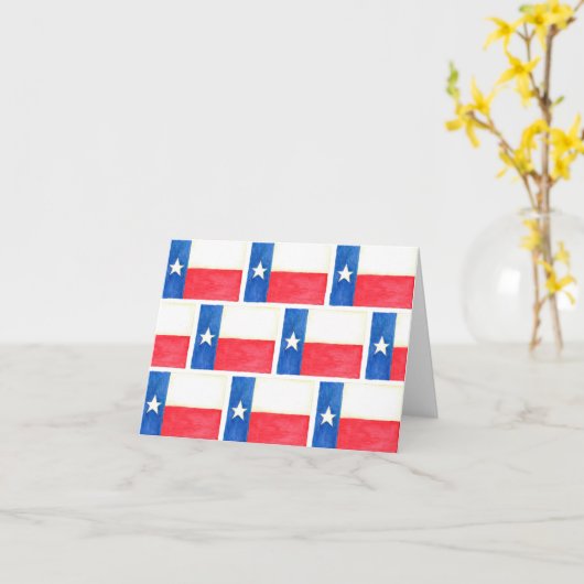 水彩テキサス州国旗のパターン カード (黄色い花)