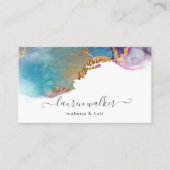 水彩テクスチカラフルュ金ゴールド 名刺 (正面)