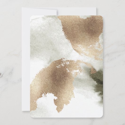 水彩テクスチャグレー大理石結婚式招待状 招待状 (裏面)