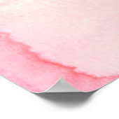 水彩テクスチャピンクオレンジ ポスター (角)