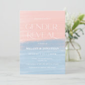 水彩テクスチャベビーシャワーピンクブルー 招待状 (スタンド正面)