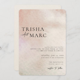 水彩テクスチャミニマリスト結婚式招待状 招待状