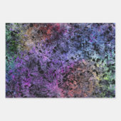 水彩テクスチャーグリーン パープル レインボー ラッピングペーパーシート (正面3)
