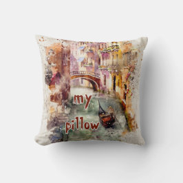 水彩テクスチャーモノグラムの枕 クッション