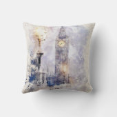 水彩テクスチャーモノグラムの枕 クッション (裏面)