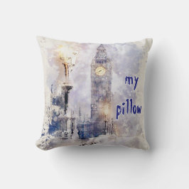 水彩テクスチャーモノグラムの枕 クッション