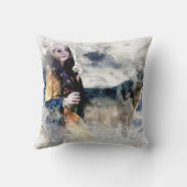 水彩テクスチャーモノグラムの枕 クッション (裏面)