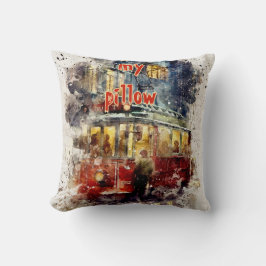 水彩テクスチャーモノグラムの枕 クッション