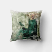 水彩テクスチャーモノグラムの枕 クッション (裏面)