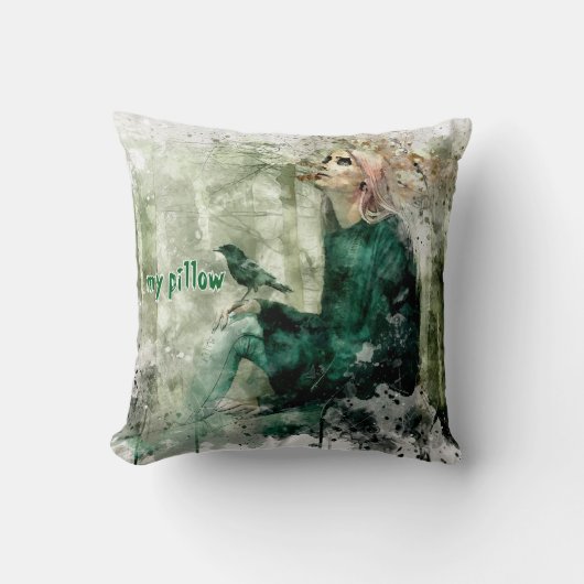 水彩テクスチャーモノグラムの枕 クッション (正面)