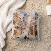 水彩テクスチャーモノグラムの枕 クッション (ブランケット)