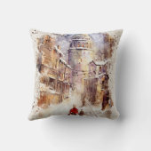 水彩テクスチャーモノグラムの枕 クッション (裏面)