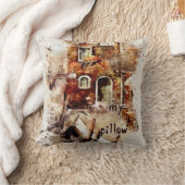 水彩テクスチャーモノグラムの枕 クッション (ブランケット)