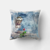 水彩テクスチャーモノグラムの枕 クッション (裏面)