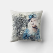 水彩テクスチャーモノグラムの枕 クッション (裏面)