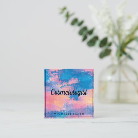 水彩テクスチャ スクエア名刺 (スタンド正面)