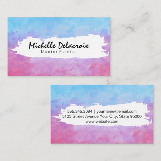 水彩テクス絵を描チャ |表現芸術 名刺 (正面/裏面)