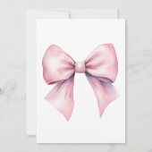 水彩テディベアの女の子 1歳の誕生日招待状 招待状 (裏面)