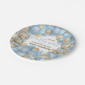 水彩テディベアバルーンテーマ紙プレート ペーパープレート (アングル)