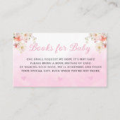 水彩テディベアフローラピンクブックベビー エンクロージャーカード (正面)