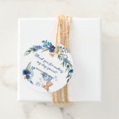 水彩テディベアブルーバルーンフラワー フェイバータグ (インサイチュ)