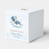 水彩テディベアブルーバルーンベビーシャワー フェイバーボックス (裏面サイド)