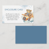 水彩テディベアベビーシャワー エンクロージャーカード (正面/裏面)