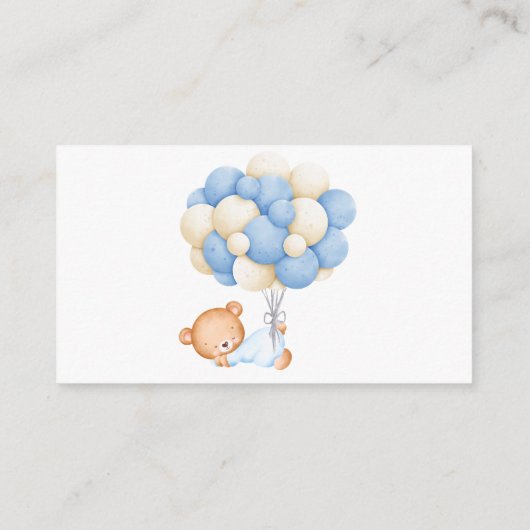 水彩テディベア空白のバルーン エンクロージャーカード (裏面)