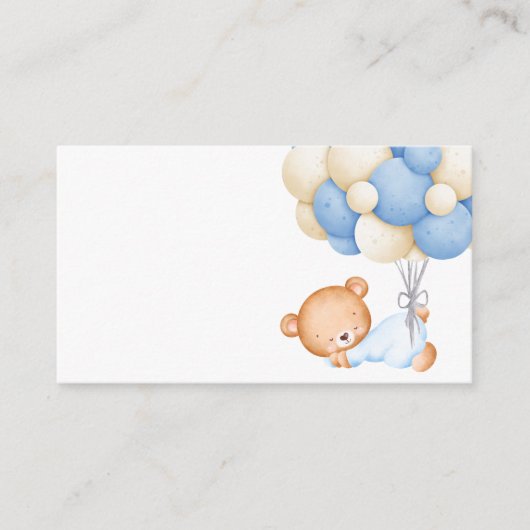 水彩テディベア空白のバルーン エンクロージャーカード (正面)