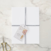 水彩テディベア風船 ギフトタグ (より糸付き)