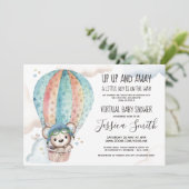 水彩テディベア | オンライン赤ちゃんシャワー 招待状 (スタンド正面)