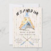 水彩テペイ1st誕生日トライバルボホボーイ 招待状 (正面)