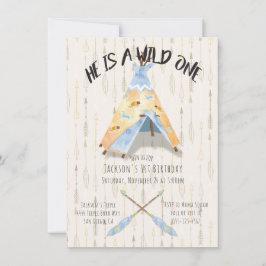 水彩テペイ1st誕生日トライバルボホボーイ 招待状