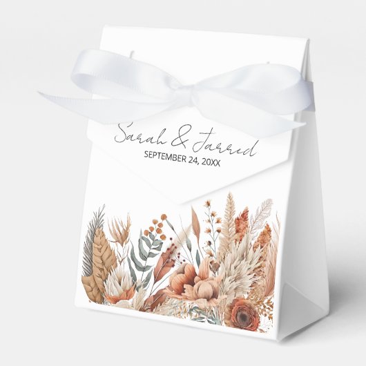 水彩テラコッタフラワーズウェディング フェイバーボックス (正面サイド)