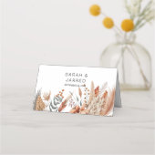 水彩テラコッタフラワー結婚ズ プレイスカード (裏面)