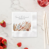 水彩テラコッタフラワー結婚ズ 縁ありカクテルナプキン (インサイチュ)