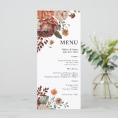 水彩テラコッタフローラホワイト結婚ズ メニュー (スタンド正面)