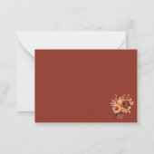 水彩テラコッタフローラ感謝してい金ゴールドユー ノートカード (裏面)