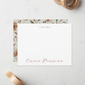 水彩テラコッタワイルドフラワースクリプトノート ノートカード (正面/裏面インサイチュ)