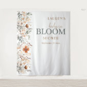 水彩テラコッタワイルドフラワーベビーシャワー タペストリー (正面)