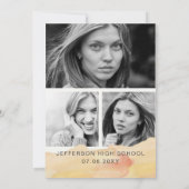 水彩テラコッタ手書きフォト卒業式 招待状 (裏面)