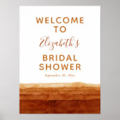 水彩テラコッタ抽象デザートウェルカムサイン ポスター (正面)