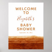 水彩テラコッタ抽象芸術砂漠ウェルカムサイン ポスター (正面)