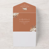 水彩テラコッタ秋野花結婚の オールインワン招待状 (外側)