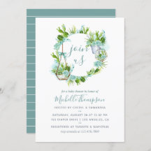 水彩テラリウム多肉少年バビースシャワー