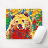 水彩テーマのカラフルなクマのマウスパッド マウスパッド (マウス)