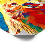 水彩テーマカラフルデジタルベアーウォールポスター ポスター (角)