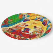 水彩テーマカラフルデジタルベア紙プレート ペーパープレート (アングル)